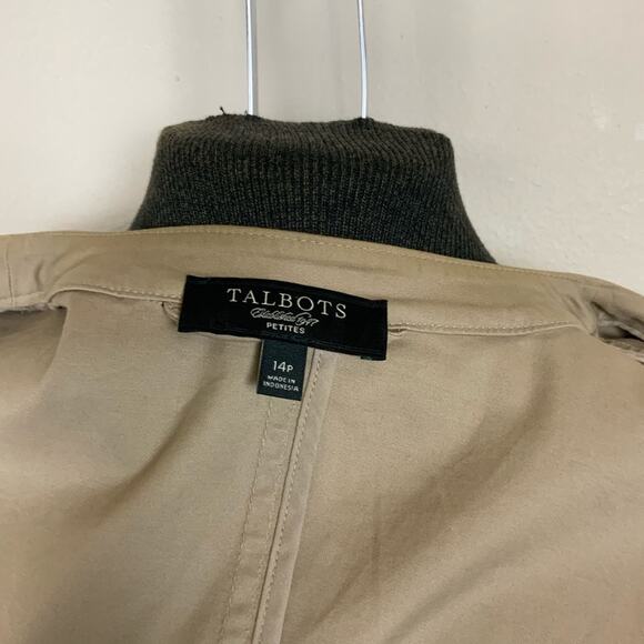 Talbots Ruffle Button Front Jacket Khaki Size 14 P - Picture 5 of 6